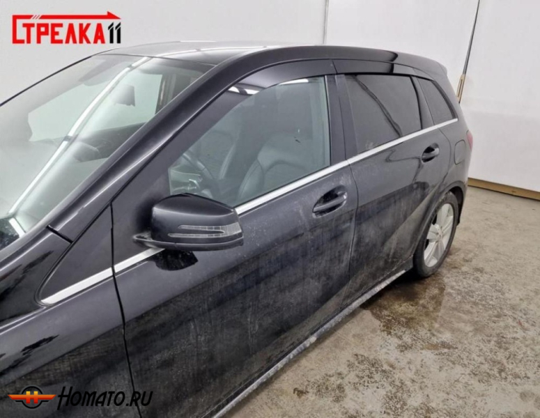Дефлекторы Mercedes B-class (W246) 2012-2018 | из 8 частей, премиум, плоские, 2D