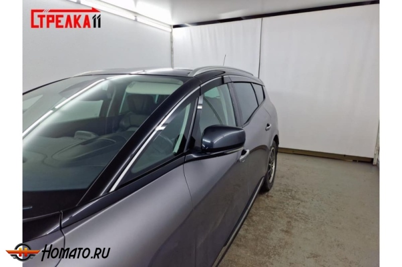 Дефлекторы Renault Grand Scenic 3 2016+ | премиум, плоские, 2D