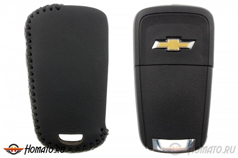 Чехол для ключа Chevrolet/Opel (Брелок) "String", Цвет кожи: Черный