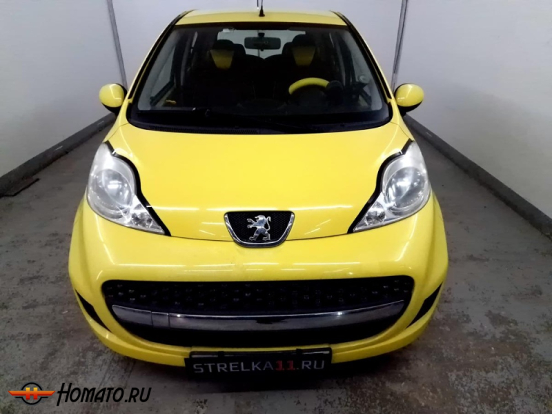 Накладки на капот для Пежо 107 2005-2015 | 2 штуки, декор