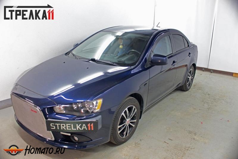 Дефлекторы Mitsubishi Lancer X 2007- | премиум, плоские, 2D