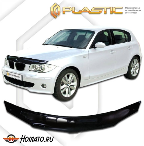 Дефлектор капота BMW 1 Series 2004-2010 | черный