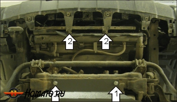 Защита картера Nissan Pathfinder 2005-2010 | радиатор, 2 мм, сталь | MOTODOR | 01438