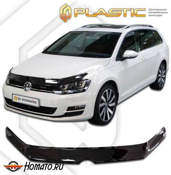 Дефлектор капота Volkswagen Golf 7 универсал 2013-2017 (Variant) | черный