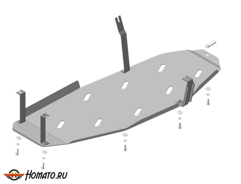 Защита картера Mitsubishi Pajero IV 2006-2012 | топливный бак, 3 мм, сталь | MOTODOR | 11337