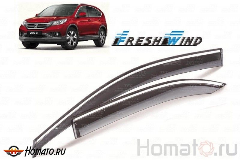 Дефлекторы окон с хромированным молдингом Honda CR-V IV 2012+ Oem Type
