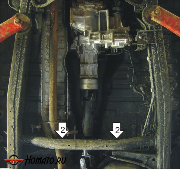 Защита картера Mitsubishi L 200 2006-2014 | раздатка, 3 мм, сталь | MOTODOR | 11309