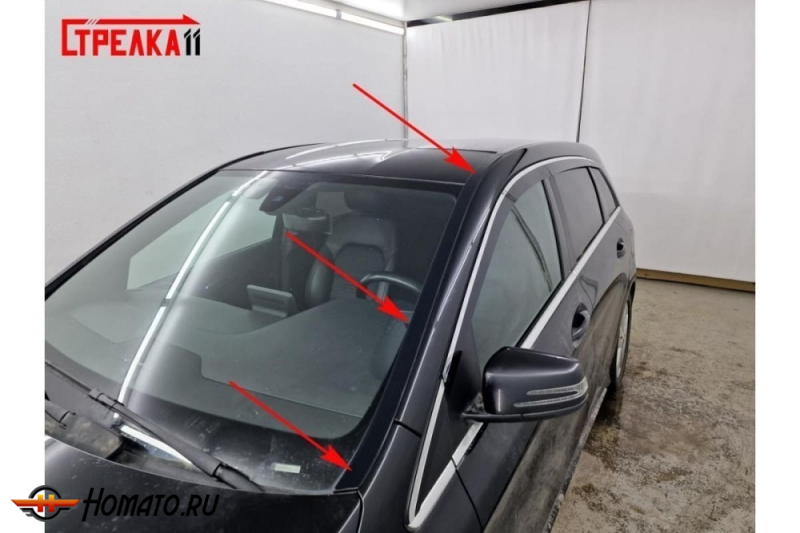 Премиум водостоки дефлекторы лобового стекла Mercedes B class (W246) 2012-2018