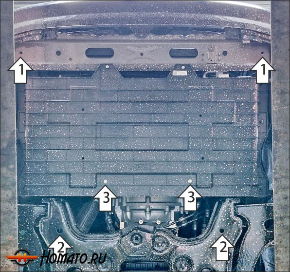 Защита картера Foton View 2026+ | двигатель + радиатор, 2 мм, сталь | MOTODOR | 77513