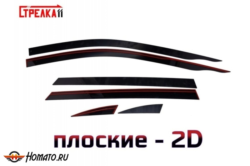 Дефлекторы Чанган ЦС75 Плюс 4 2025+ | из 6 частей, премиум, плоские, 2D
