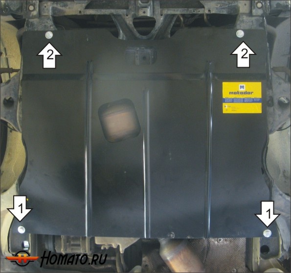 Защита картера Mercedes-benz B-class 2005-2008 | двигатель + КПП, 2 мм, сталь | MOTODOR | 01220