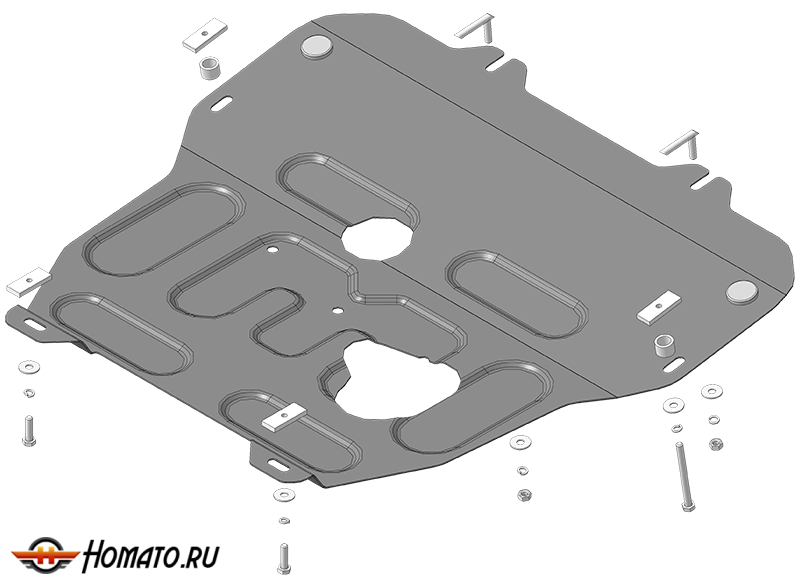 Защита картера Opel Astra G 1998-2005 | двигатель + КПП, 2 мм, сталь | MOTODOR | 71501