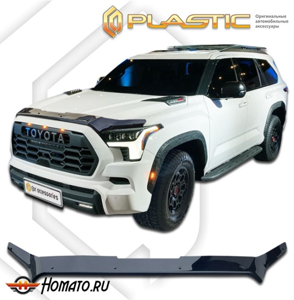Дефлектор капота Toyota Sequoia 3 2022- | exclusive, черный