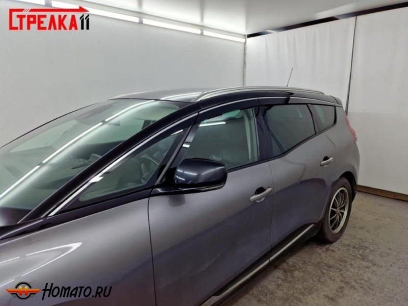Дефлекторы Renault Grand Scenic 3 2016+ | премиум, плоские, 2D