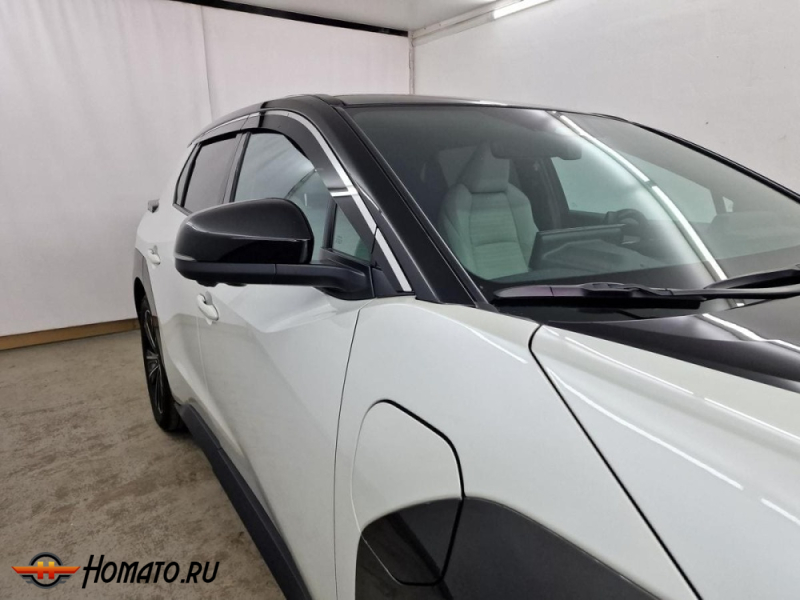 Дефлекторы Toyota bZ 2025+ | с хром молдингом, из 8 частей, премиум, плоские, 2D