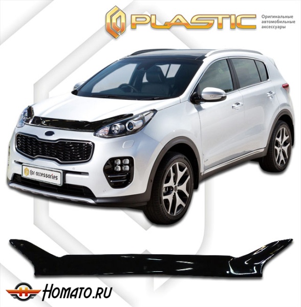 Дефлектор капота Kia Sportage 4 2016- (QL) | черный