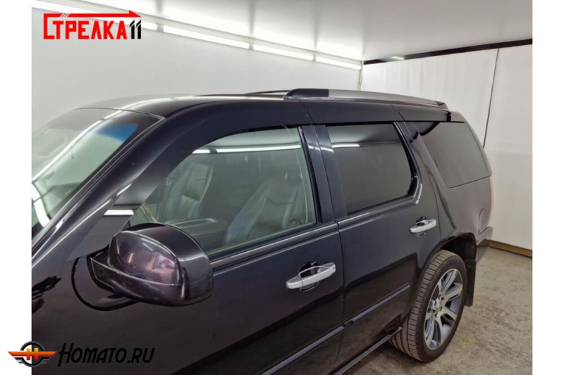 Дефлекторы Кадиллак Эскалейд 3 2007-2014 | из 6 частей, премиум, плоские, 2D