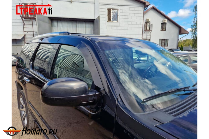 Дефлекторы Кадиллак Эскалейд 3 2007-2014 | из 6 частей, премиум, плоские, 2D