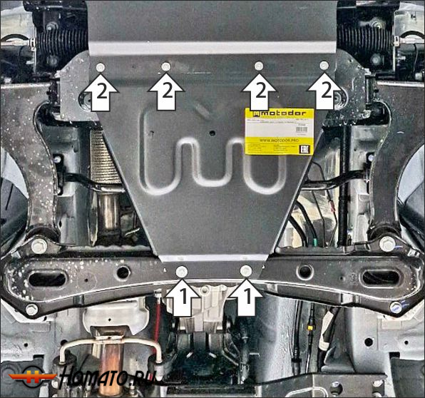 Защита картера СКМ М7 2026+ | КПП, 2 мм, сталь | MOTODOR | 72102