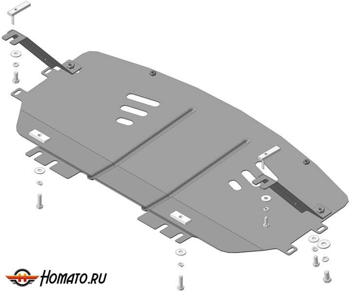 Защита картера BMW 3 (e90) 2008-2011 | радиатор, 2 мм, сталь | MOTODOR | 00226