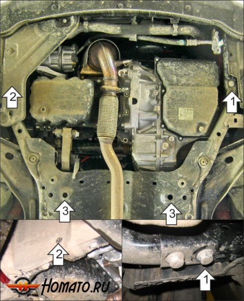 Защита картера Mini Cooper 2007-2014 | двигатель + КПП, 2 мм, сталь | MOTODOR | 77001