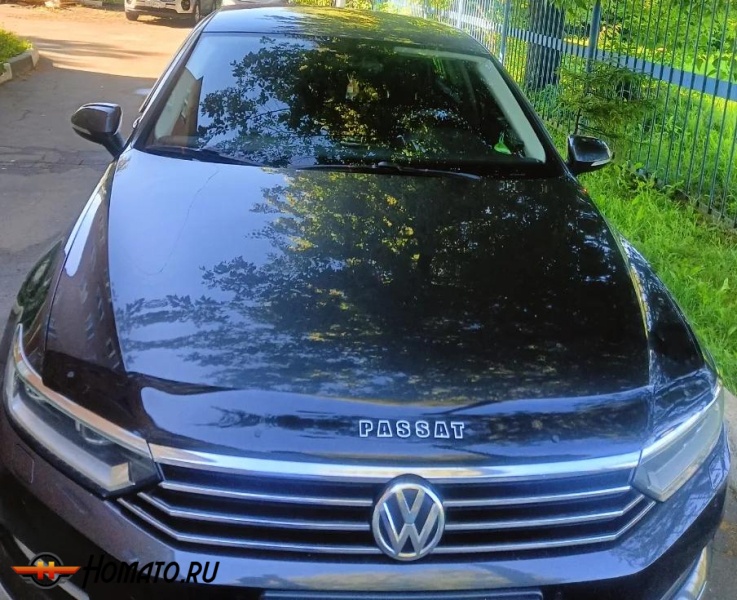 Дефлектор капота мухобойка VW PASSAT B8 (2014-) S-образное крепление