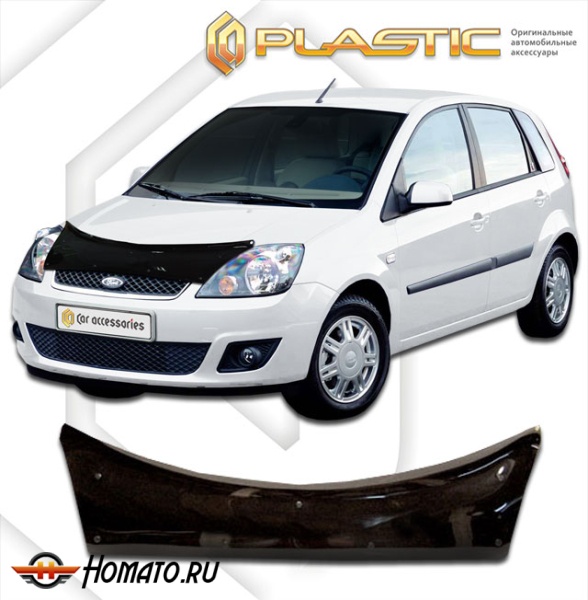 Дефлектор капота Ford Fiesta 2002-2007 (CBK) | exclusive, черный