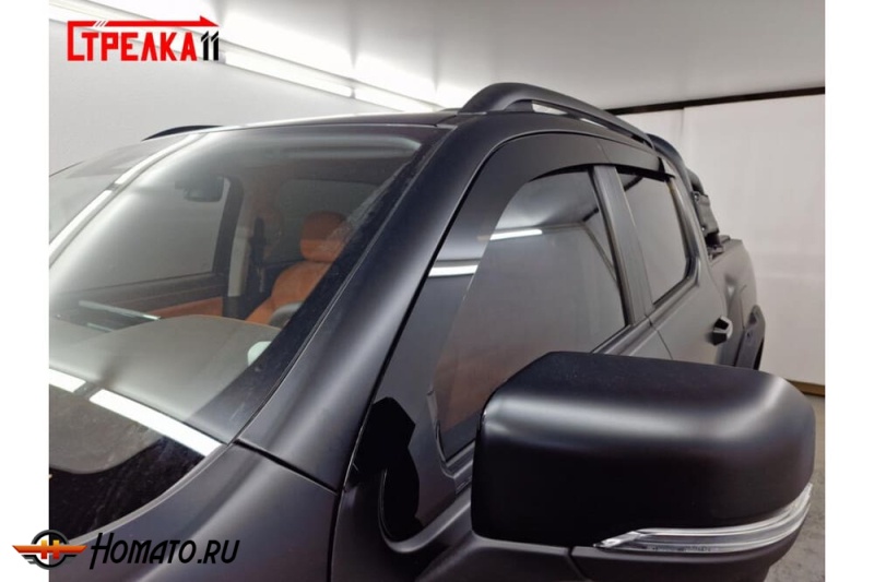 Дефлекторы Foton Tunland V9 2024+ | из 4 частей, премиум, плоские, 2D