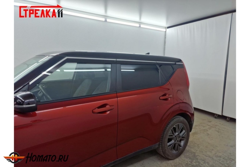 Дефлекторы Kia Soul 2019+ | премиум, плоские, 2D