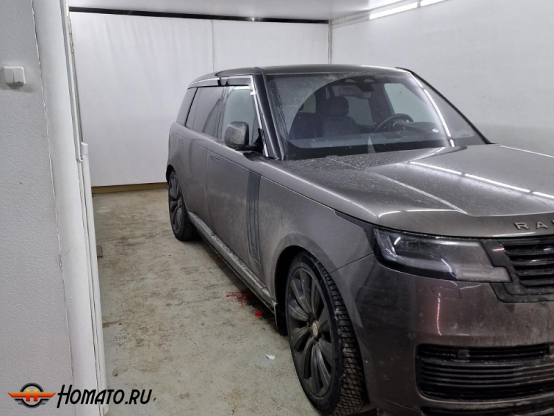 Дефлекторы Range Rover 5 2022+ (L460) LONG | с хром молдингом, из 6 частей, премиум, плоские, 2D