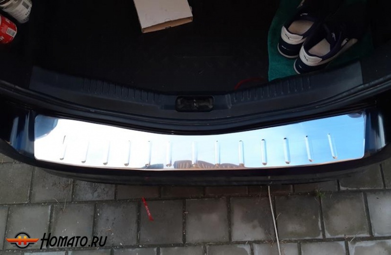 Накладка на задний бампер для Форд Мондео 2008-2014 седан | зеркальная нержавейка