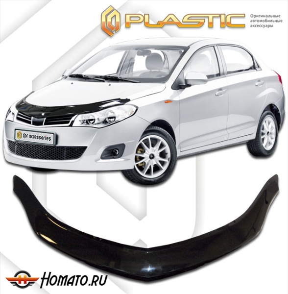 Дефлектор капота Chery Bonus A13 лифтбек 2011-2016 | черный