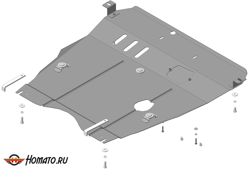 Защита картера Suzuki Sx4 2009-2013 | двигатель + КПП, 2 мм, сталь | MOTODOR | 02414