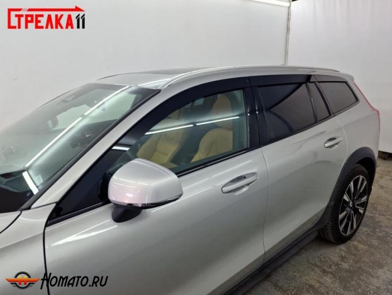Дефлекторы Volvo V60 2018+ | из 6 частей, премиум, плоские, 2D