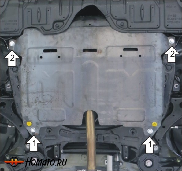 Защита картера Toyota Camry 2011-2014 | двигатель + КПП, 1,5 мм, сталь | АвтоСтандарт | 52502