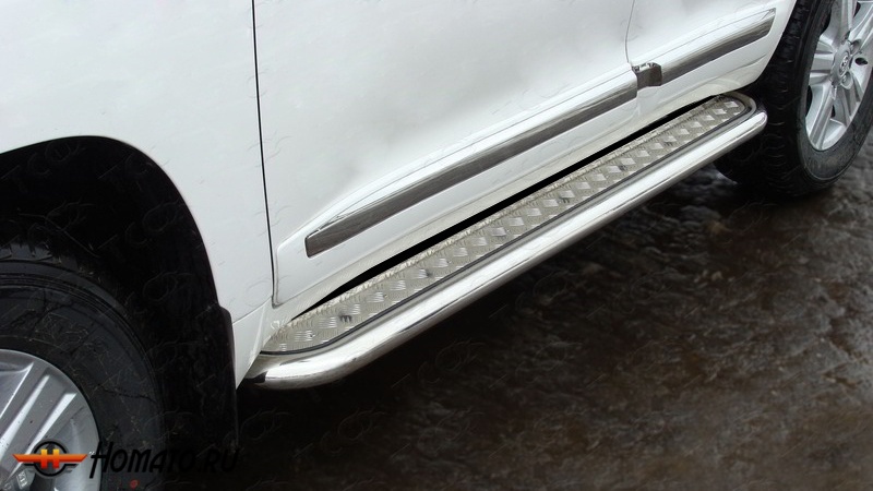 Пороги подножки Toyota Land Cruiser 200 | алюминиевые или нержавеющие