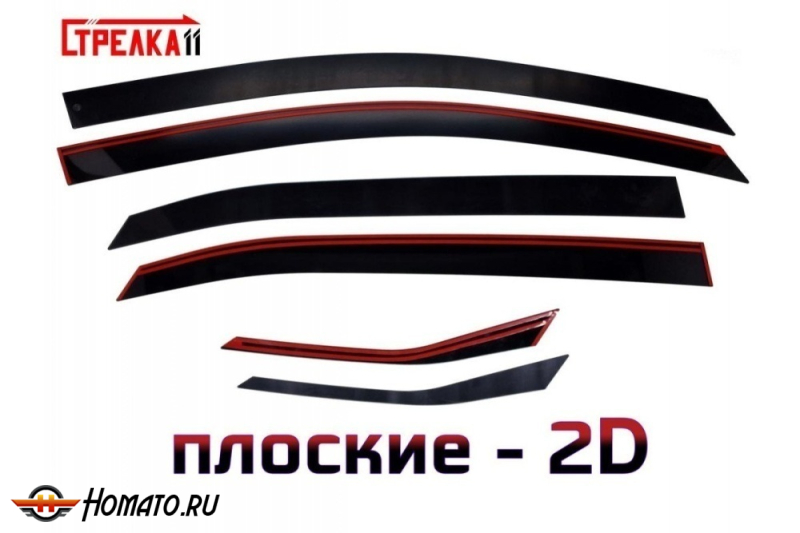 Дефлекторы Jetour X50 2025+ | из 6 частей, премиум, плоские, 2D