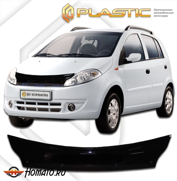 Дефлектор капота Chery Kimo A1 2007-2015 (S12) | черный