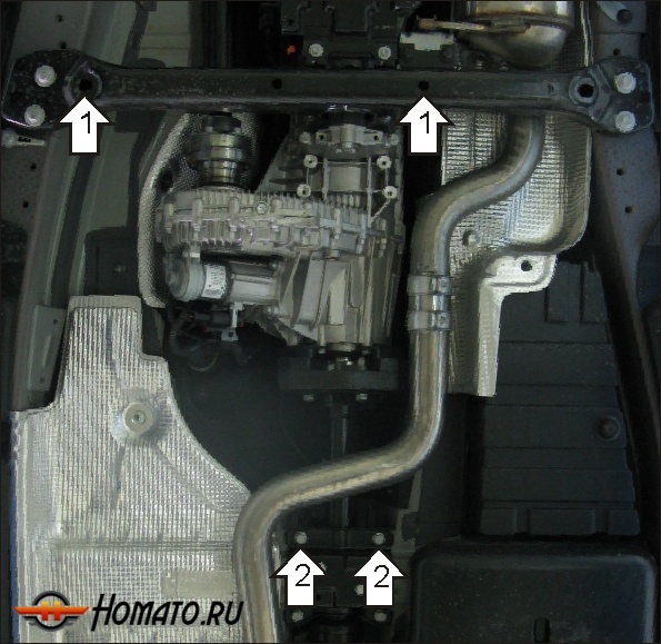Защита картера Porsche Cayenne 2007-2010 | раздатка, 3 мм, сталь | MOTODOR | 12702