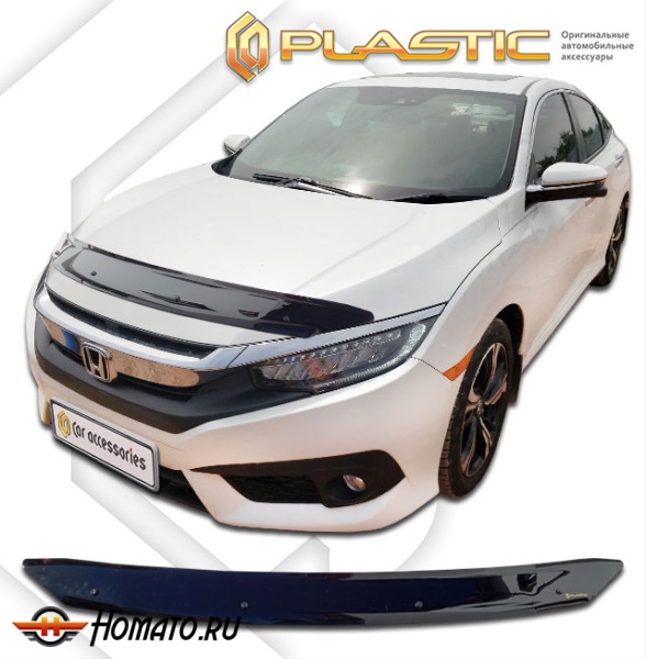 Дефлектор капота Honda Civic 10 2017-2021 (6BA-FK7) рынок Японии | черный