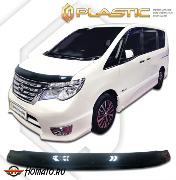 Дефлектор капота Nissan Serena 4 2013-2016 (C26) | черный