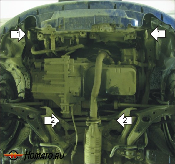 Защита картера Honda Civic 6 1995-2001 | двигатель + КПП, 2 мм, сталь | MOTODOR | 00802