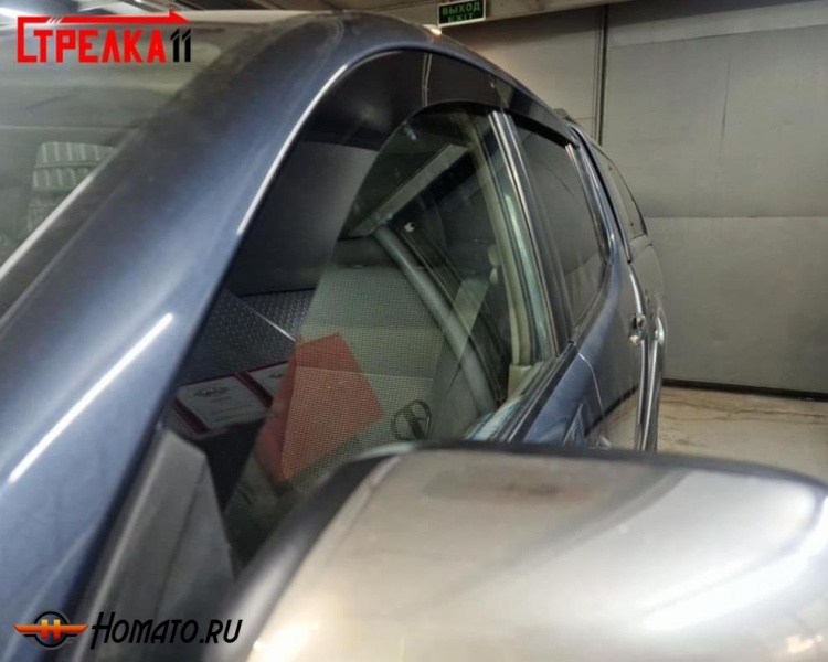 Дефлекторы Mitsubishi L200 2007-2015 | из 4 частей, премиум, плоские, 2D