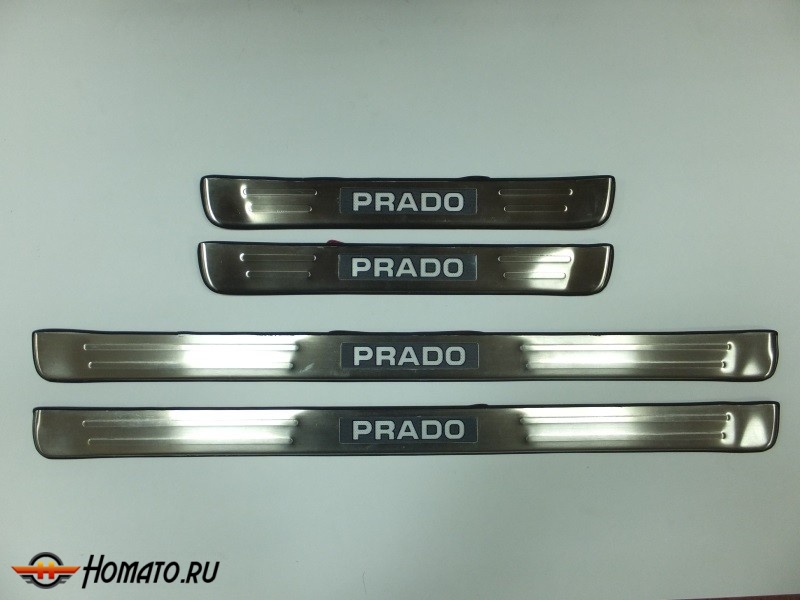 Накладки на дверные пороги с LED подстветкой, нерж. для TOYOTA Land Cruiser Prado J12