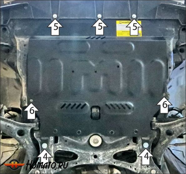 Защита картера Honda Vezel 2021- | двигатель + КПП, 2 мм, сталь | MOTODOR | 70803