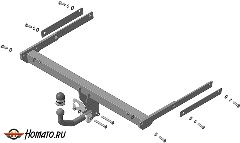 Фаркоп Ford Kuga 2013-2019 | шар A - оцинкованный, нагрузка 75/1750 | MOTODOR | 90702-A