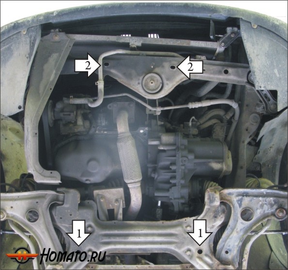 Защита картера SEAT Ibiza 1993-1999 | двигатель + КПП, 2 мм, сталь | MOTODOR | 02701