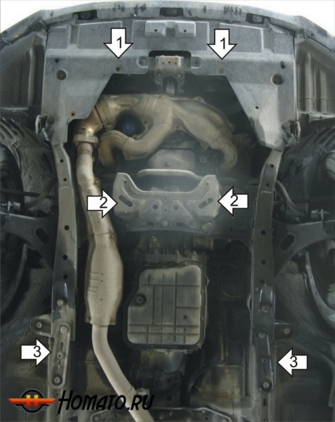 Защита картера Subaru Legacy 2009-2015 | двигатель + КПП, 2 мм, сталь | MOTODOR | 02221
