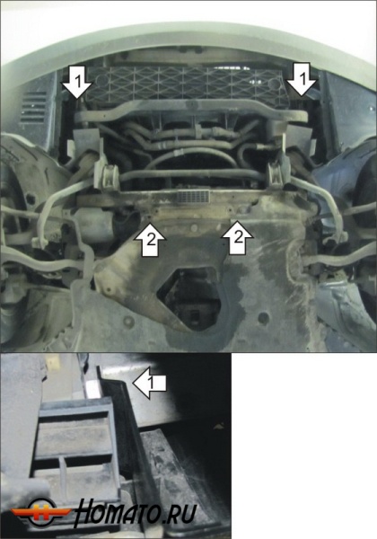 Защита картера BMW 5 (e60) 2007-2010 | радиатор, 2 мм, сталь | MOTODOR | 00222