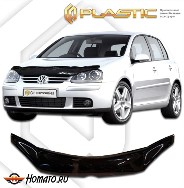 Дефлектор капота Volkswagen Golf 5 2003-2008 | черный